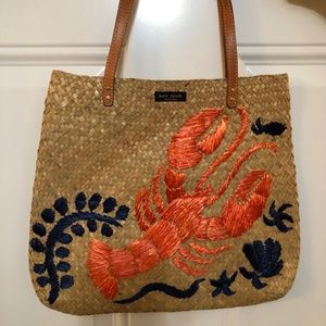 Kate Spade Lobster rattan tote